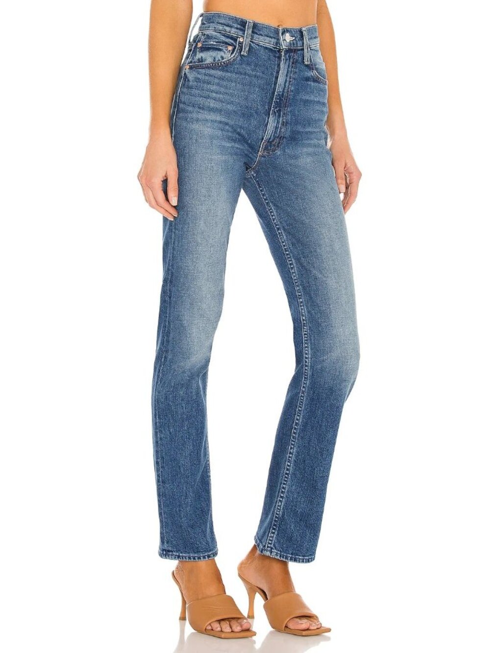NWT Mother High Waisted Rider Skimp in Cowboys Don't Cry Straight Jeans 30
